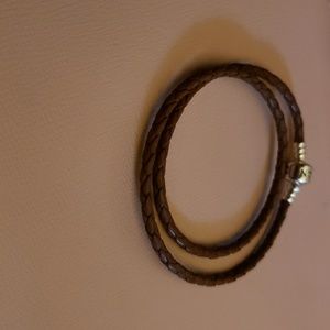 Pandora light brown leather bracelet